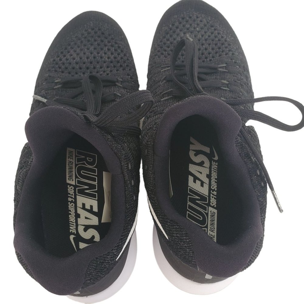 Nike Lunarlon Flyknit 2 Run Easy Black White Lace Up Athletic Shoe Women Sz 8.5 - Picture 6 of 11